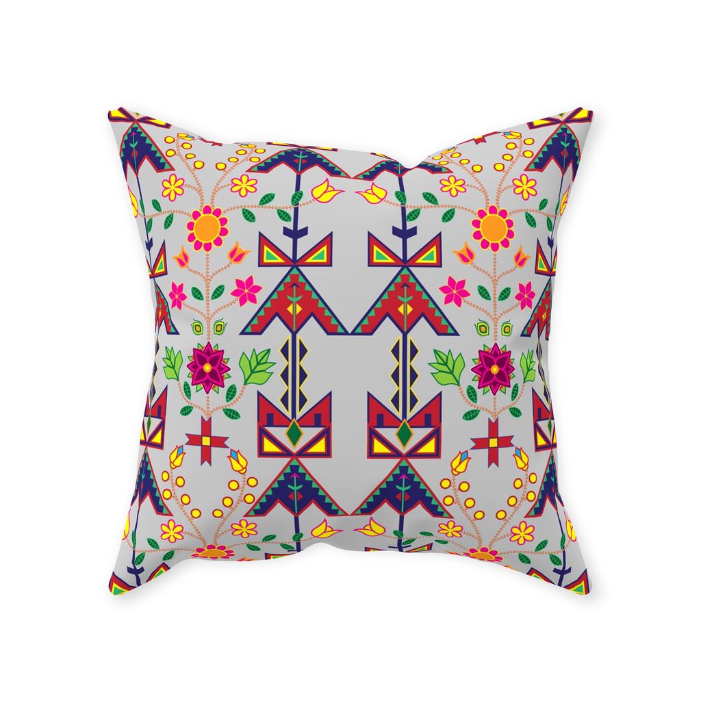Geometric Floral Spring-Gray Throw Pillows 49 Dzine With Zipper Poly Twill 16x16 inch