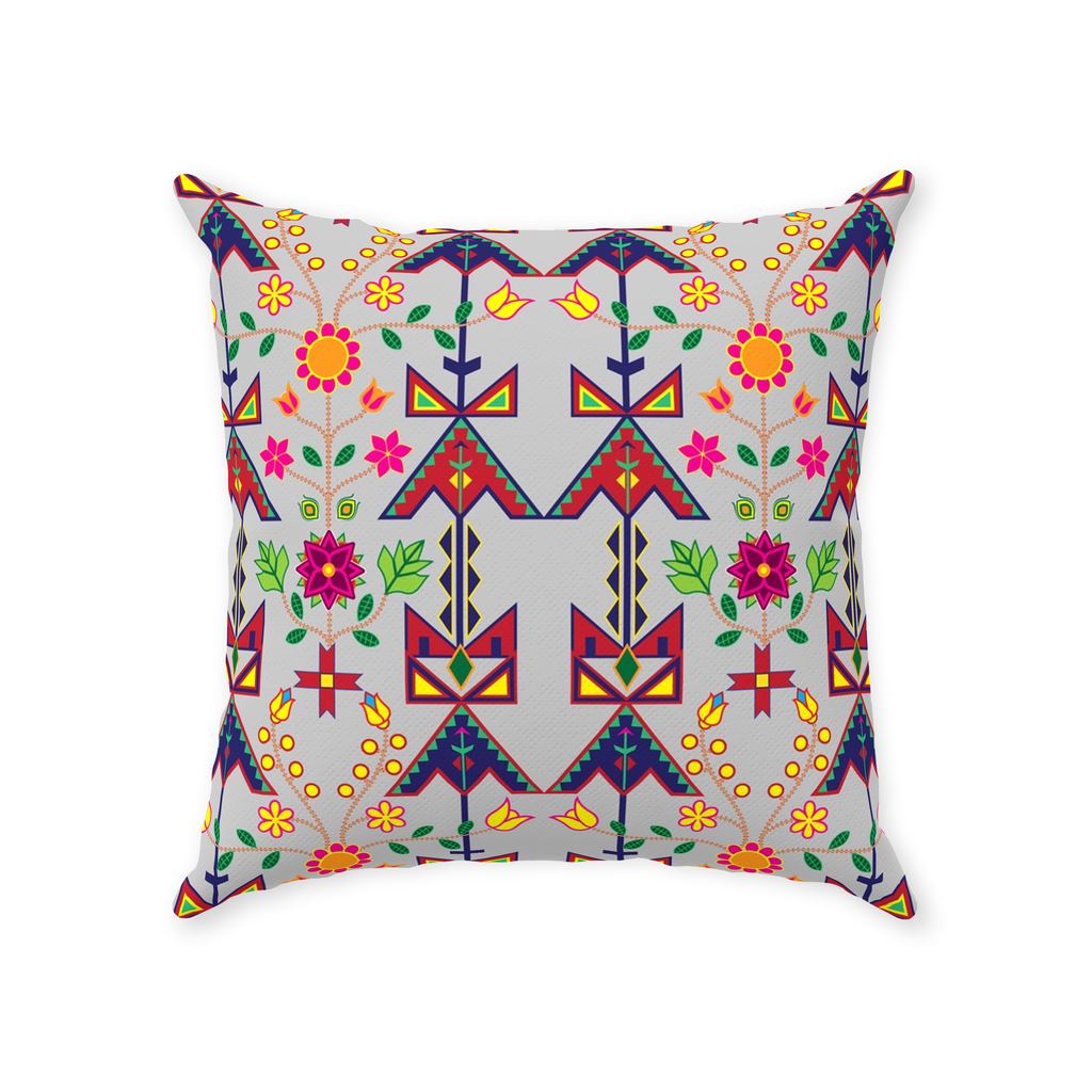 Geometric Floral Spring-Gray Throw Pillows 49 Dzine With Zipper Poly Twill 18x18 inch