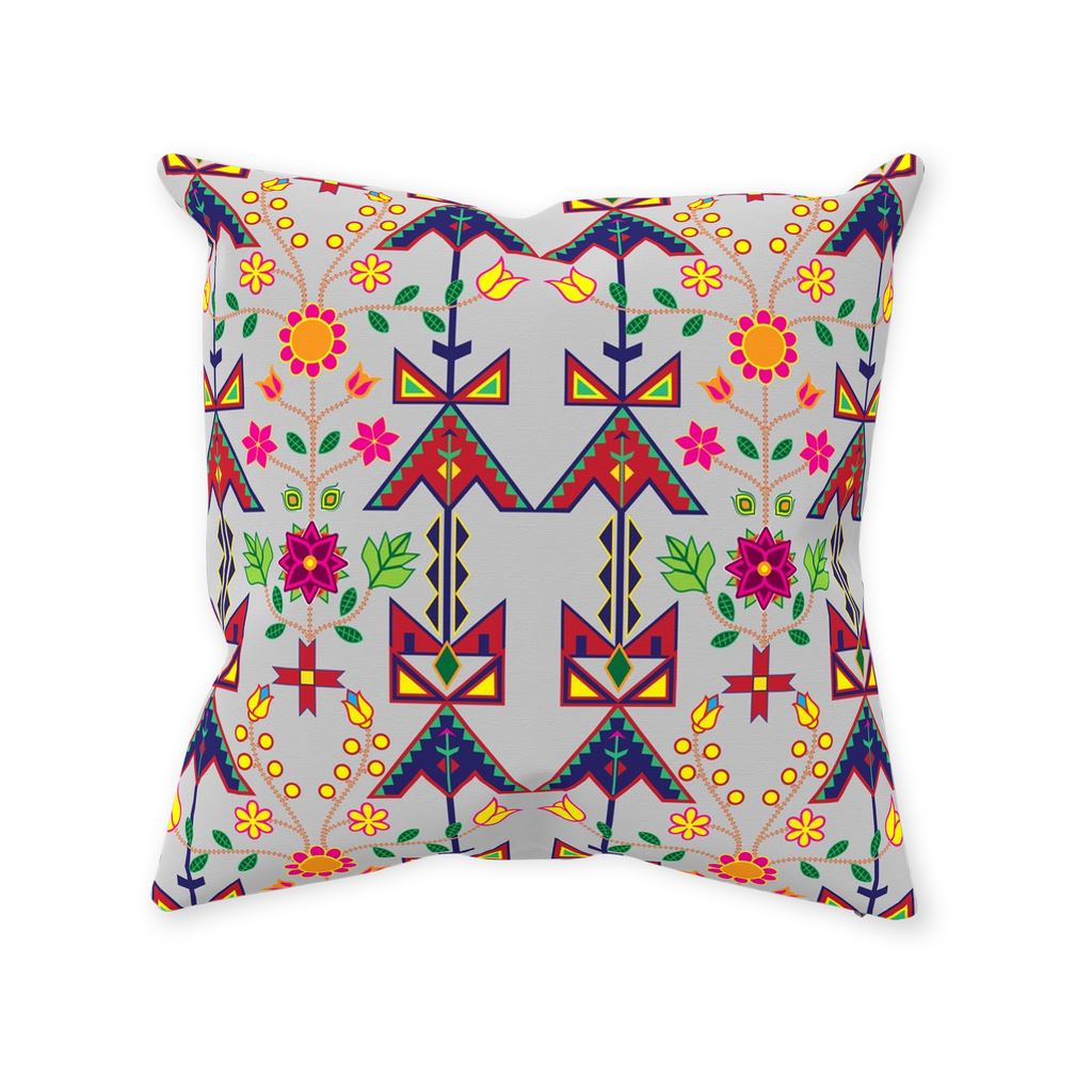 Geometric Floral Spring-Gray Throw Pillows 49 Dzine With Zipper Spun Polyester 14x14 inch