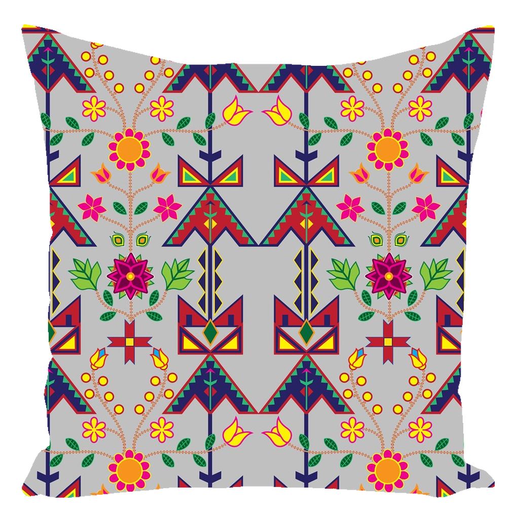 Geometric Floral Spring-Gray Throw Pillows 49 Dzine With Zipper Spun Polyester 16x16 inch