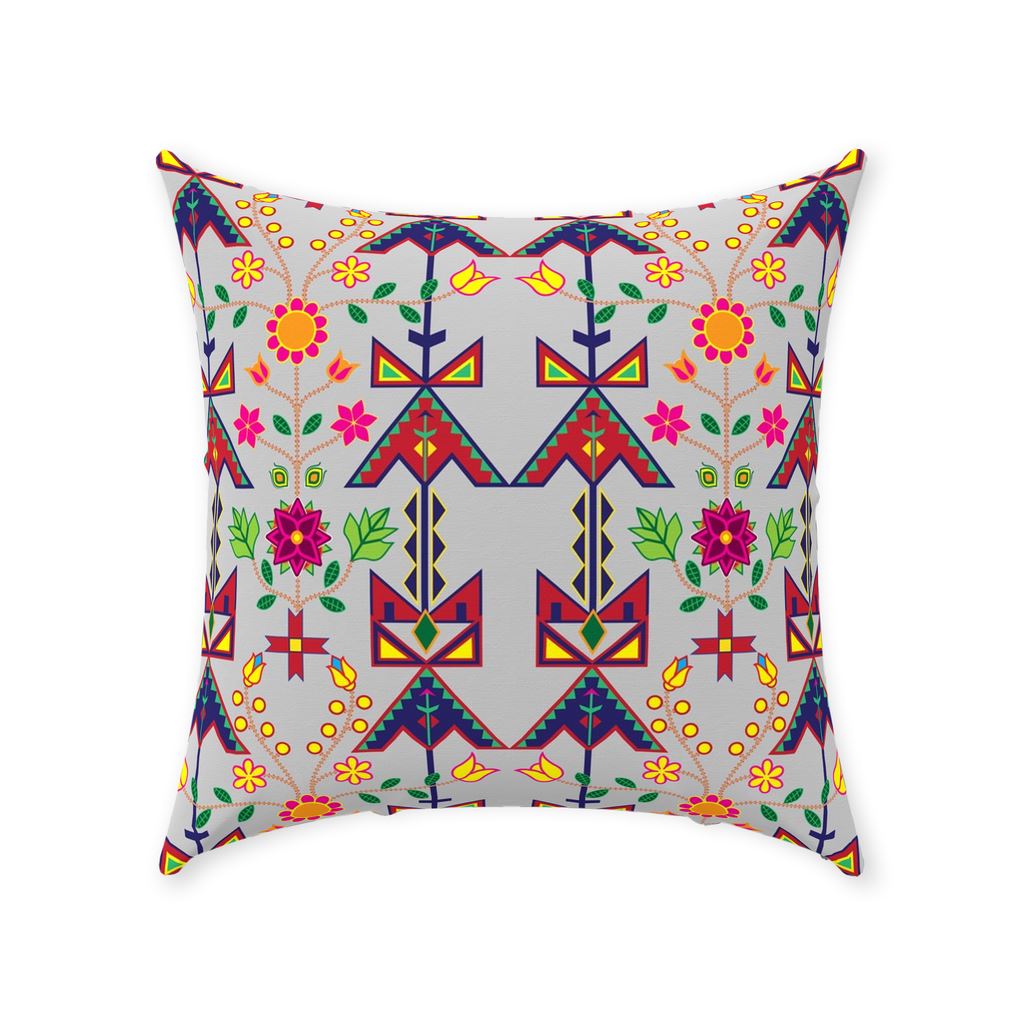 Geometric Floral Spring-Gray Throw Pillows 49 Dzine With Zipper Spun Polyester 18x18 inch