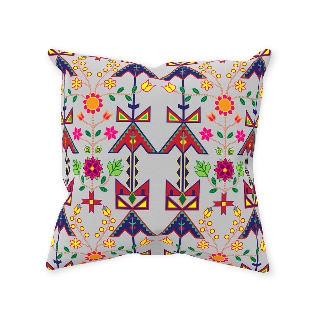 Geometric Floral Spring-Gray Throw Pillows 49 Dzine Without Zipper Spun Polyester 14x14 inch