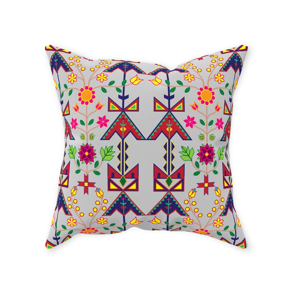 Geometric Floral Spring-Gray Throw Pillows 49 Dzine Without Zipper Spun Polyester 16x16 inch