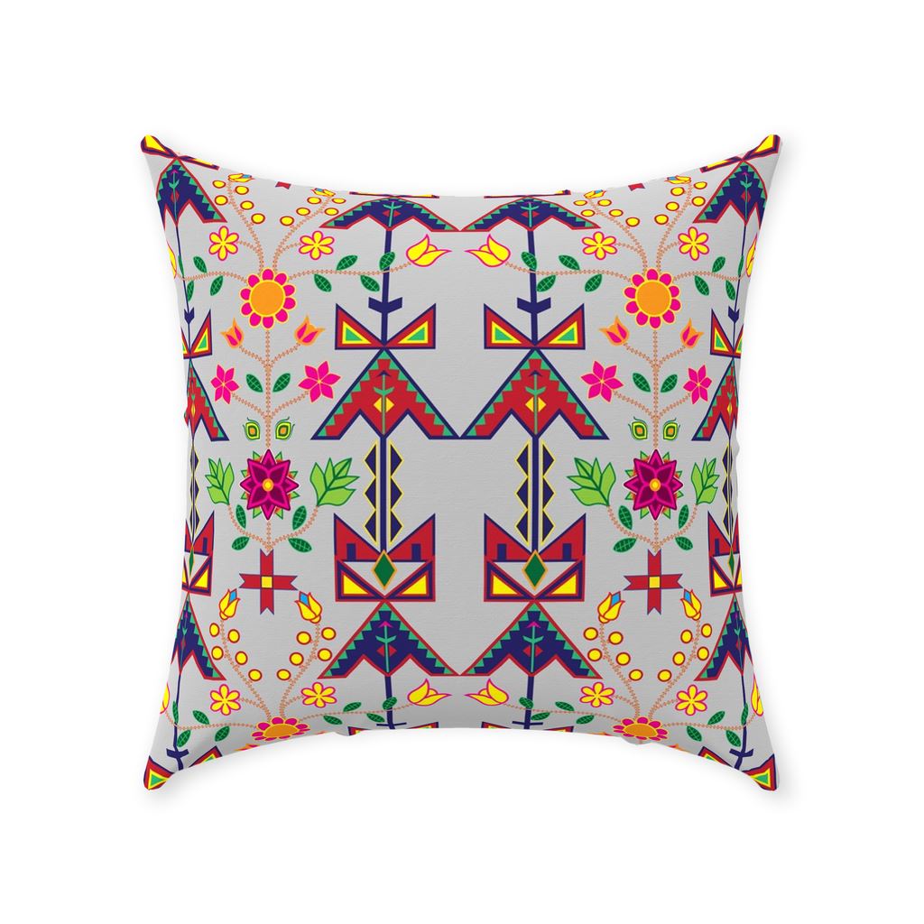 Geometric Floral Spring-Gray Throw Pillows 49 Dzine Without Zipper Spun Polyester 18x18 inch