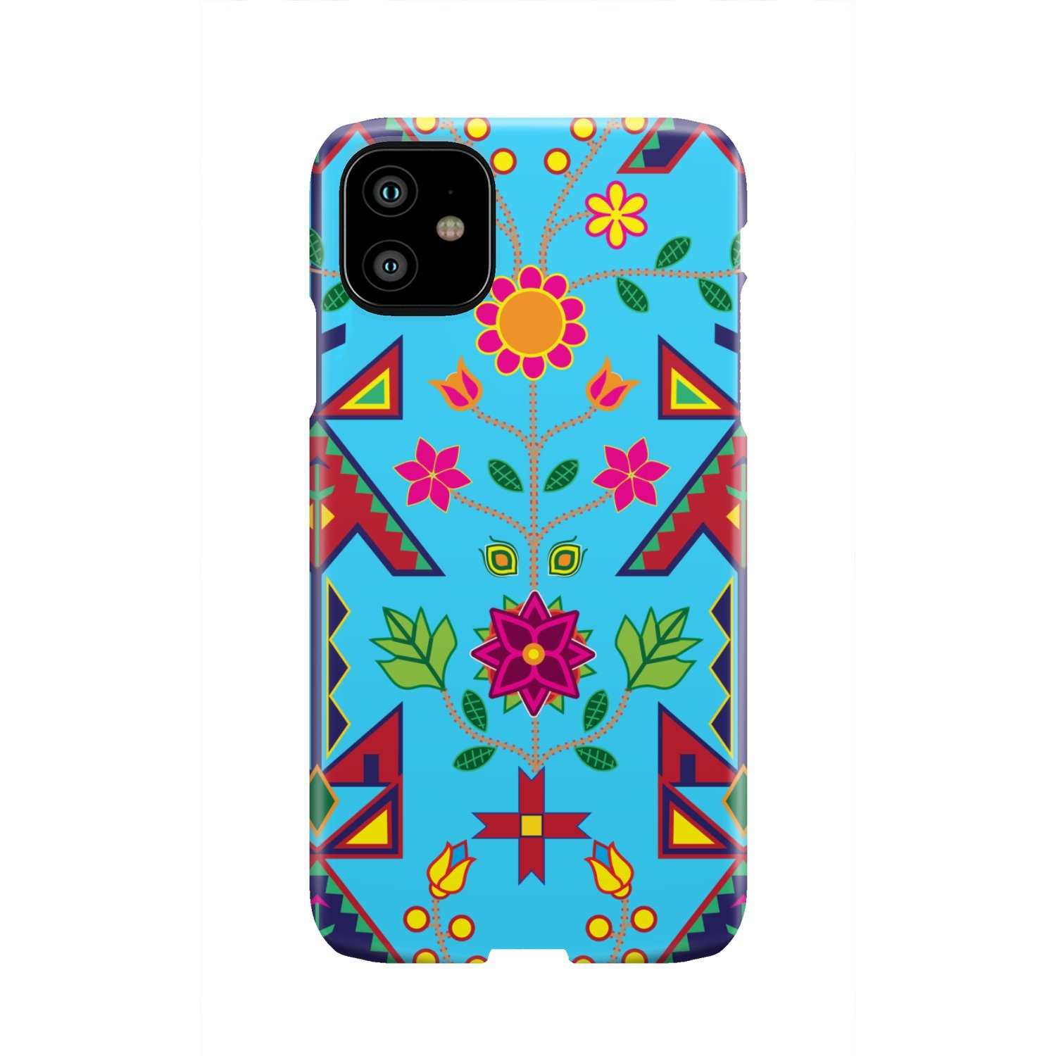 Geometric Floral Spring - Sky Blue Phone Case Phone Case wc-fulfillment iPhone 11 