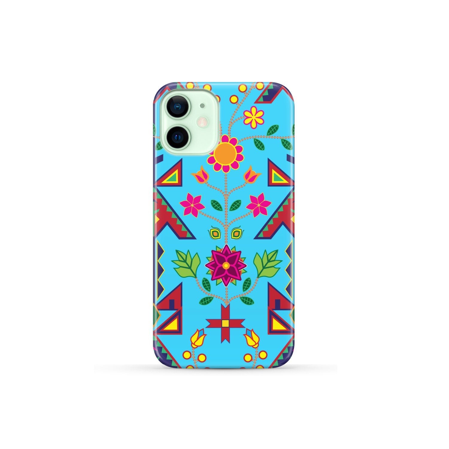 Geometric Floral Spring - Sky Blue Phone Case Phone Case wc-fulfillment iPhone 12 Mini 