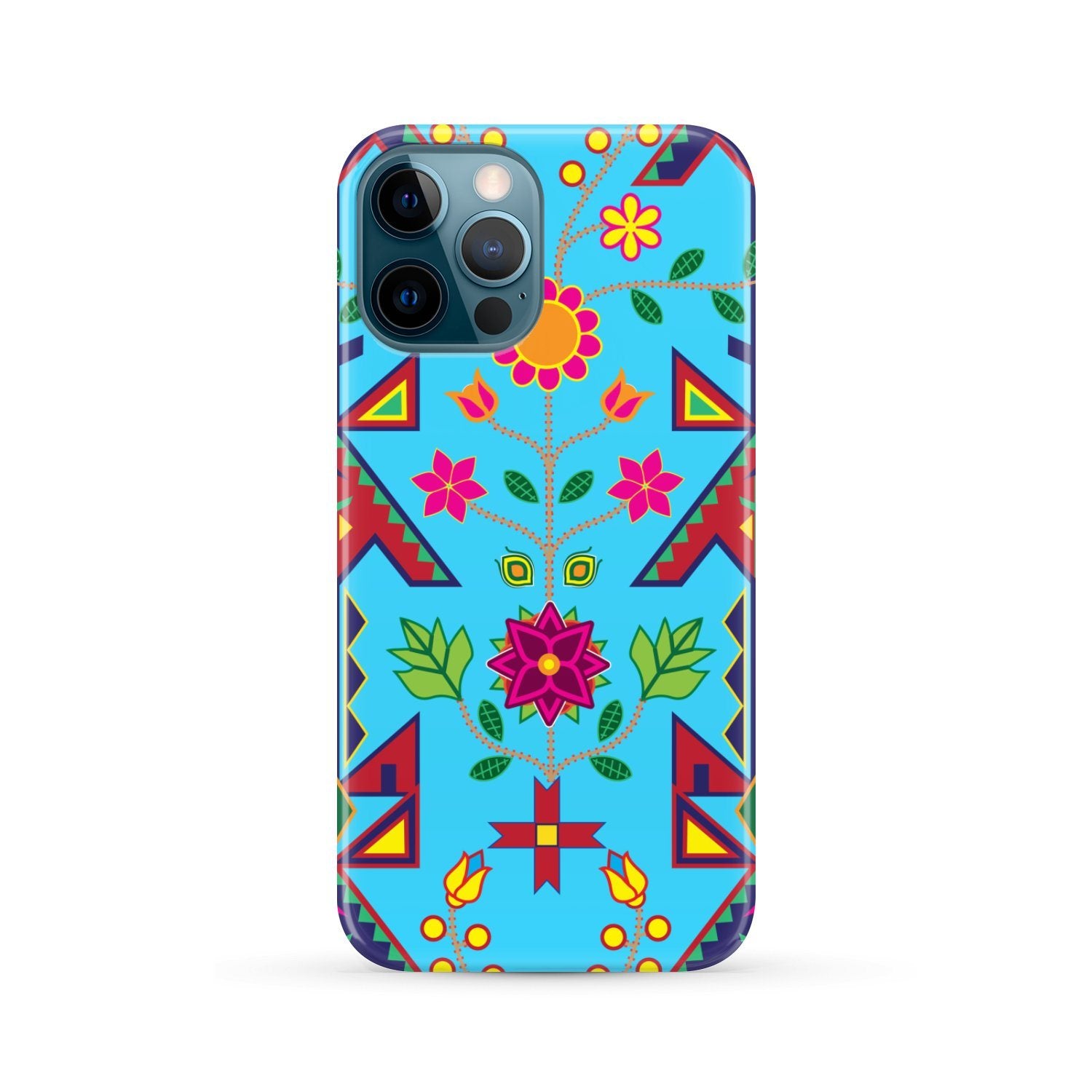 Geometric Floral Spring - Sky Blue Phone Case Phone Case wc-fulfillment iPhone 12 Pro Max 