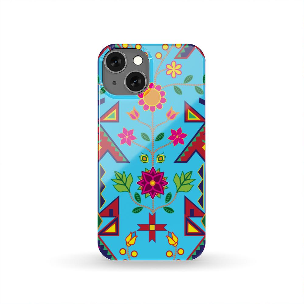 Geometric Floral Spring - Sky Blue Phone Case Phone Case wc-fulfillment iPhone 13 