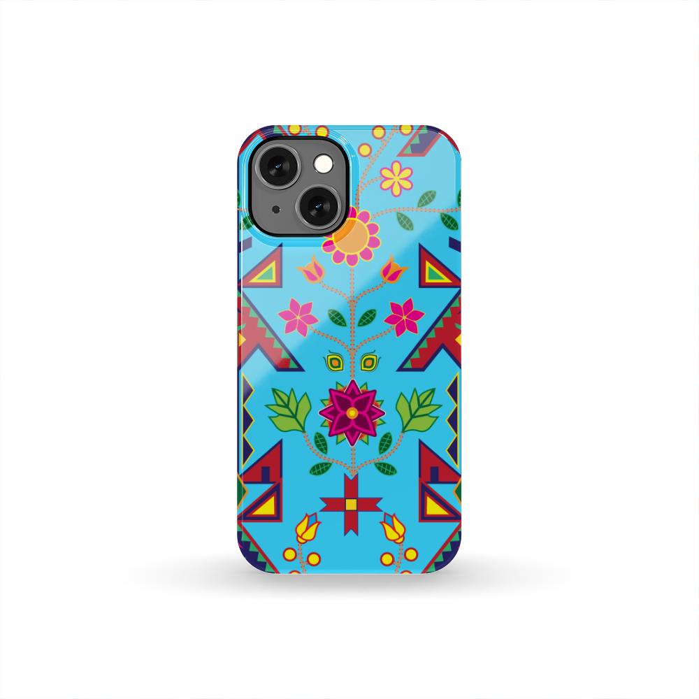 Geometric Floral Spring - Sky Blue Phone Case Phone Case wc-fulfillment iPhone 13 Mini 
