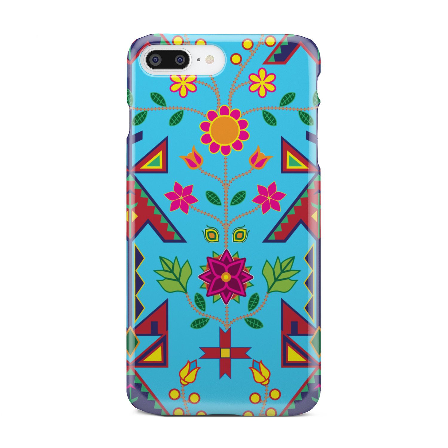 Geometric Floral Spring - Sky Blue Phone Case Phone Case wc-fulfillment iPhone 7 Plus 