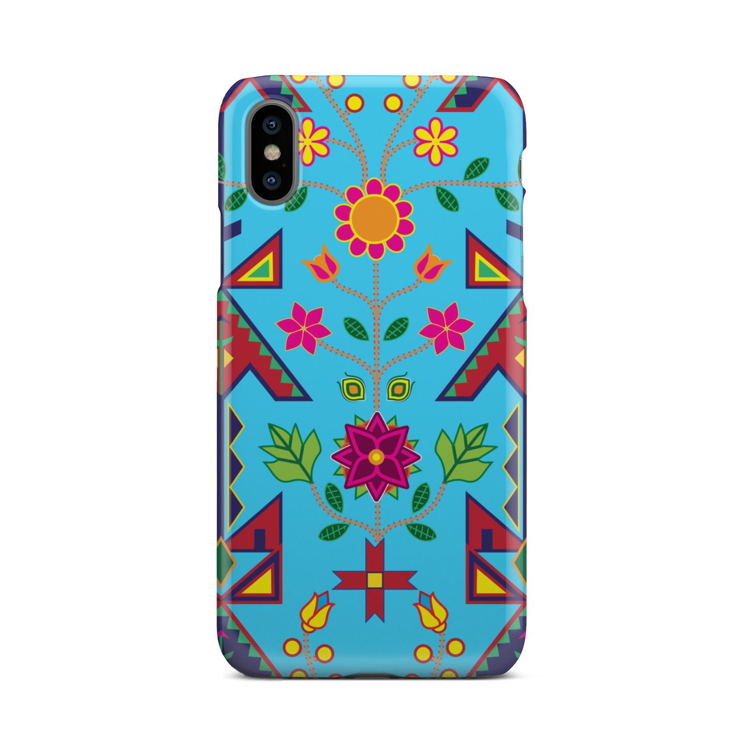 Geometric Floral Spring - Sky Blue Phone Case Phone Case wc-fulfillment iPhone X 