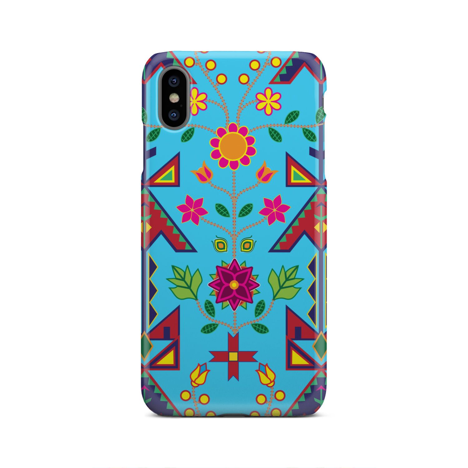 Geometric Floral Spring - Sky Blue Phone Case Phone Case wc-fulfillment iPhone Xs Max 