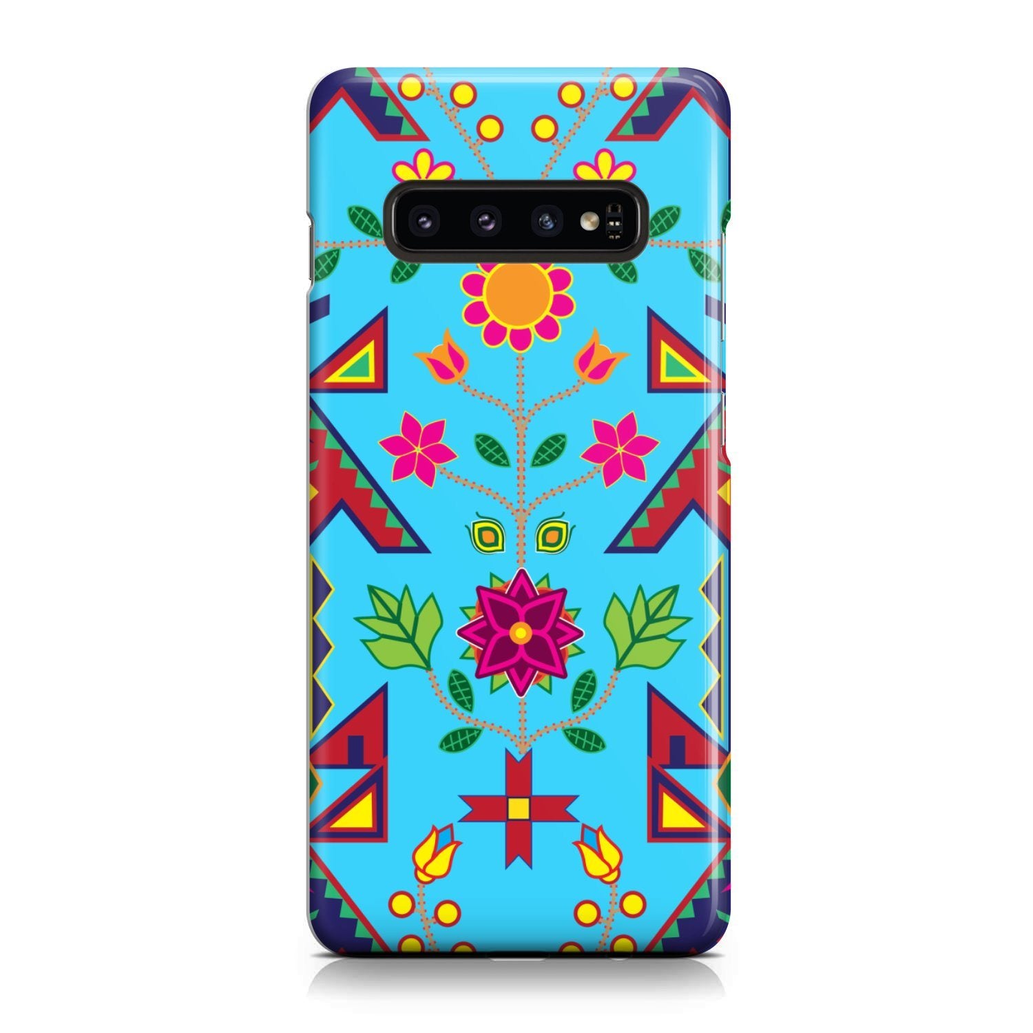 Geometric Floral Spring - Sky Blue Phone Case Phone Case wc-fulfillment Samsung Galaxy S10 