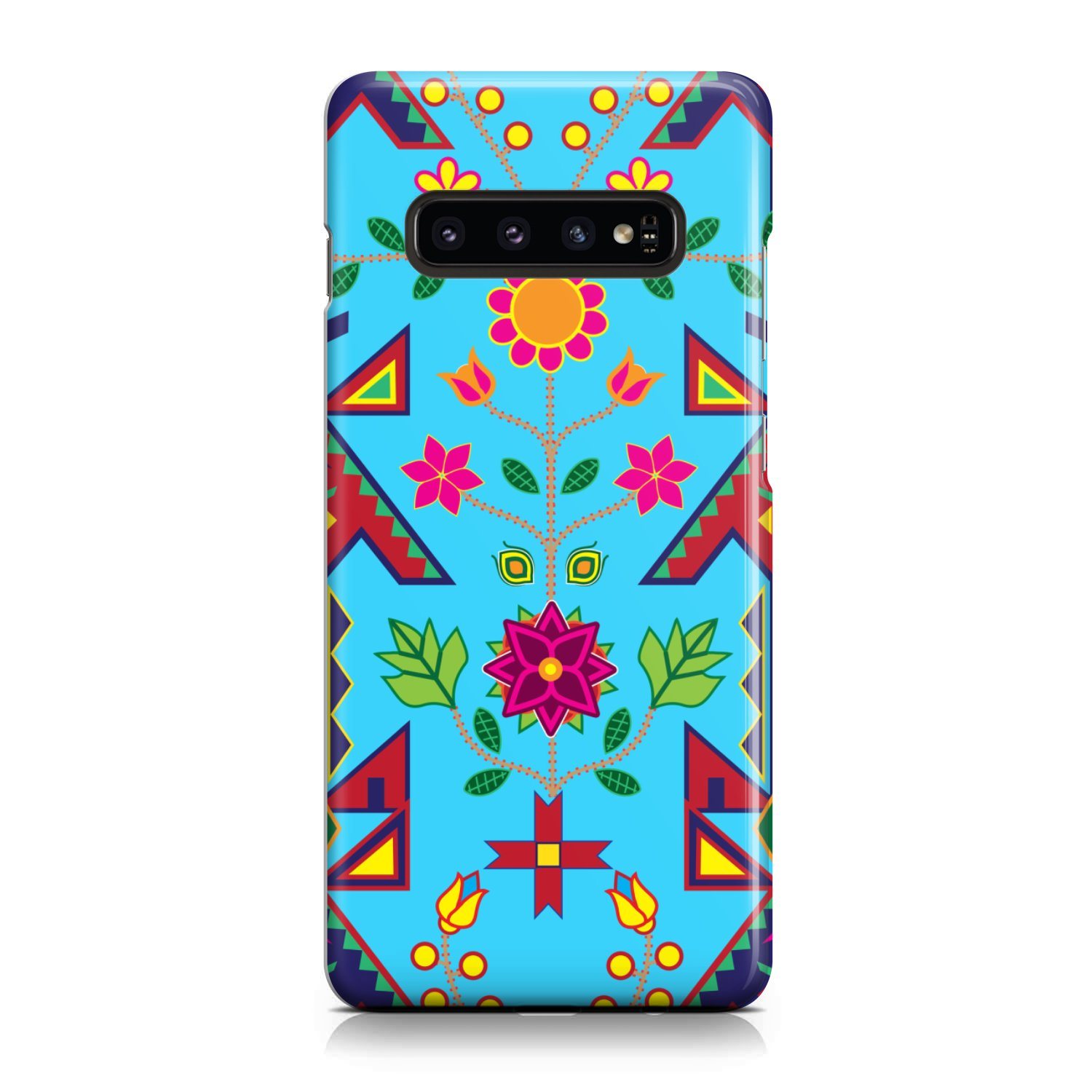 Geometric Floral Spring - Sky Blue Phone Case Phone Case wc-fulfillment Samsung Galaxy S10 Plus 