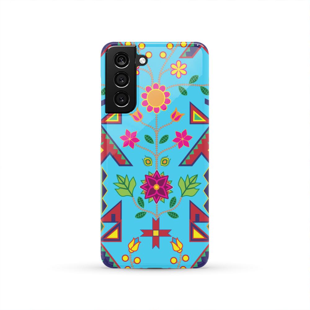 Geometric Floral Spring - Sky Blue Phone Case Phone Case wc-fulfillment Samsung Galaxy S21 