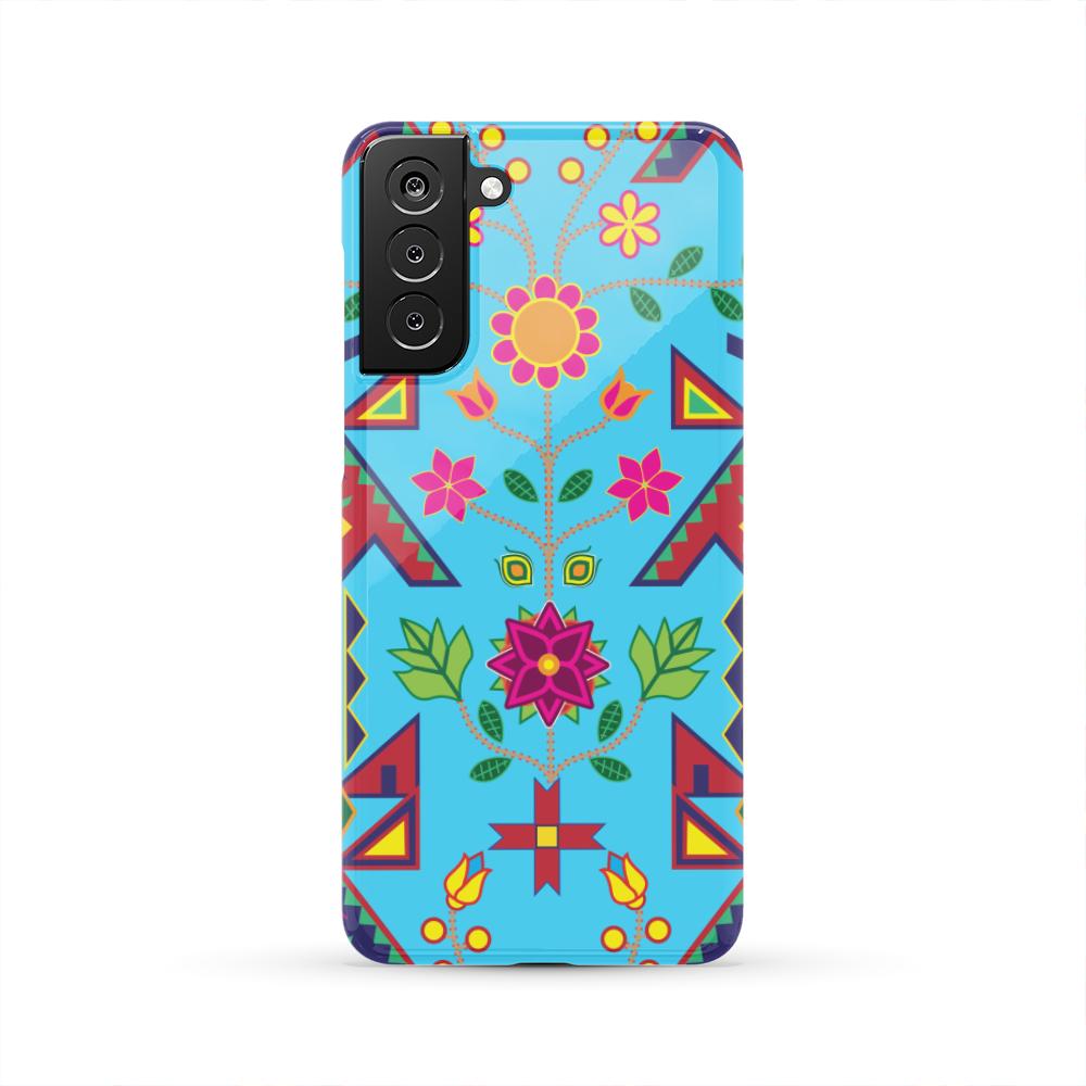 Geometric Floral Spring - Sky Blue Phone Case Phone Case wc-fulfillment Samsung Galaxy S21 Plus 