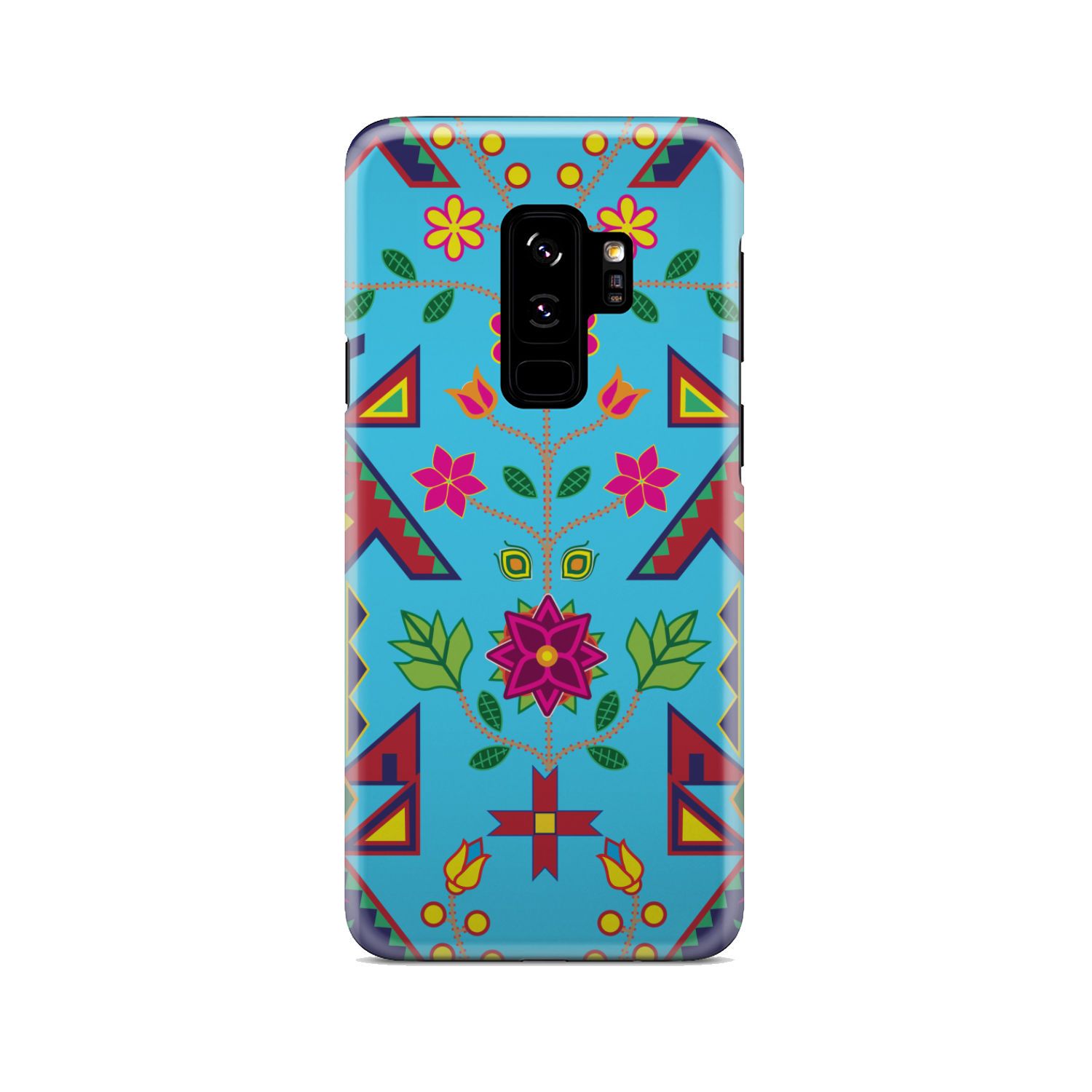 Geometric Floral Spring - Sky Blue Phone Case Phone Case wc-fulfillment Samsung Galaxy S9 Plus 