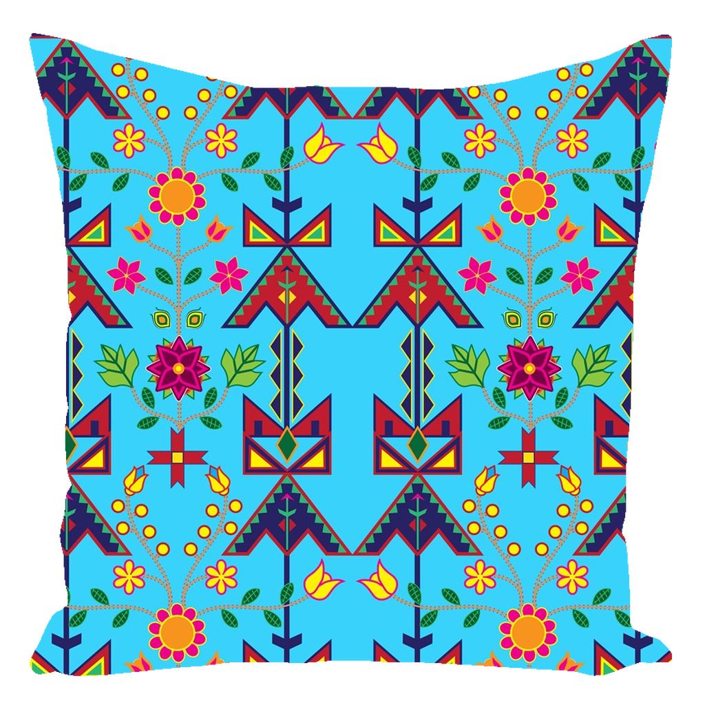 Geometric Floral Spring-Sky Blue Throw Pillows 49 Dzine 