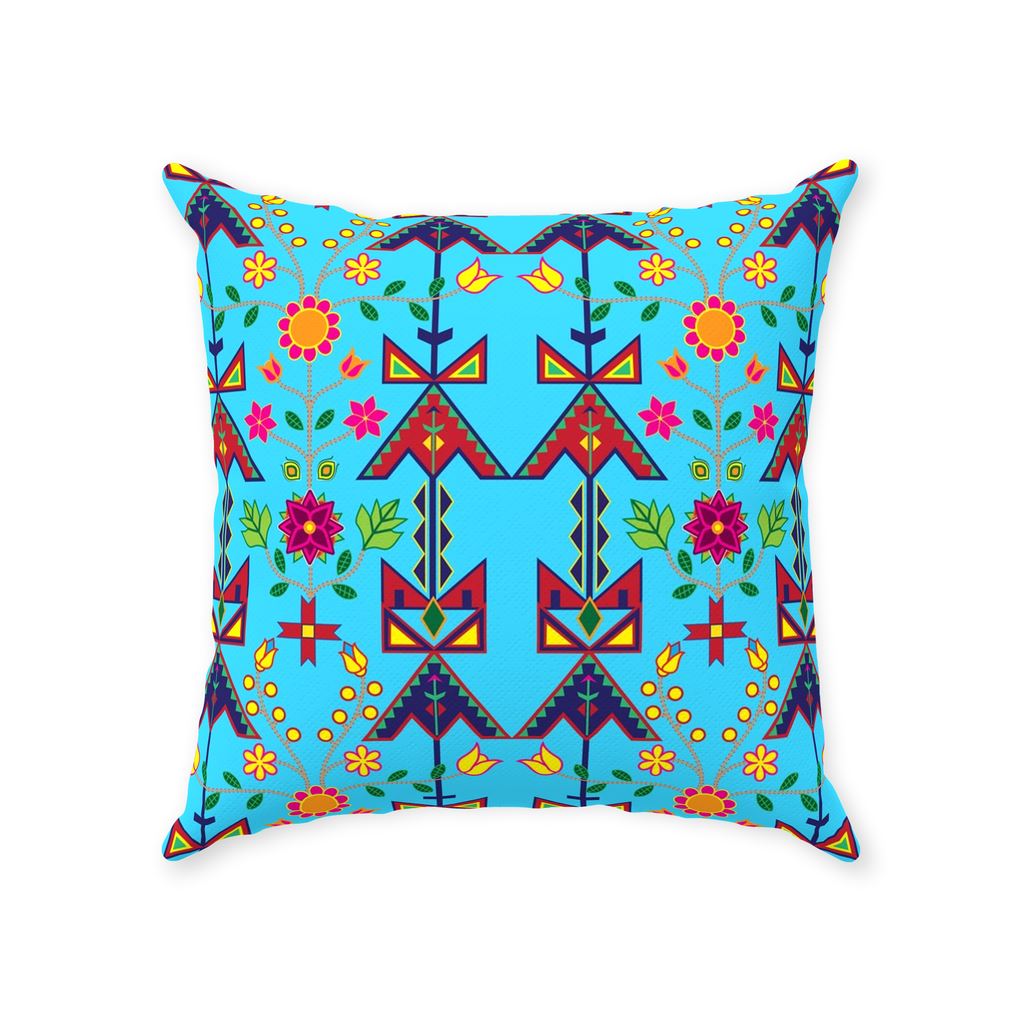 Geometric Floral Spring-Sky Blue Throw Pillows 49 Dzine 