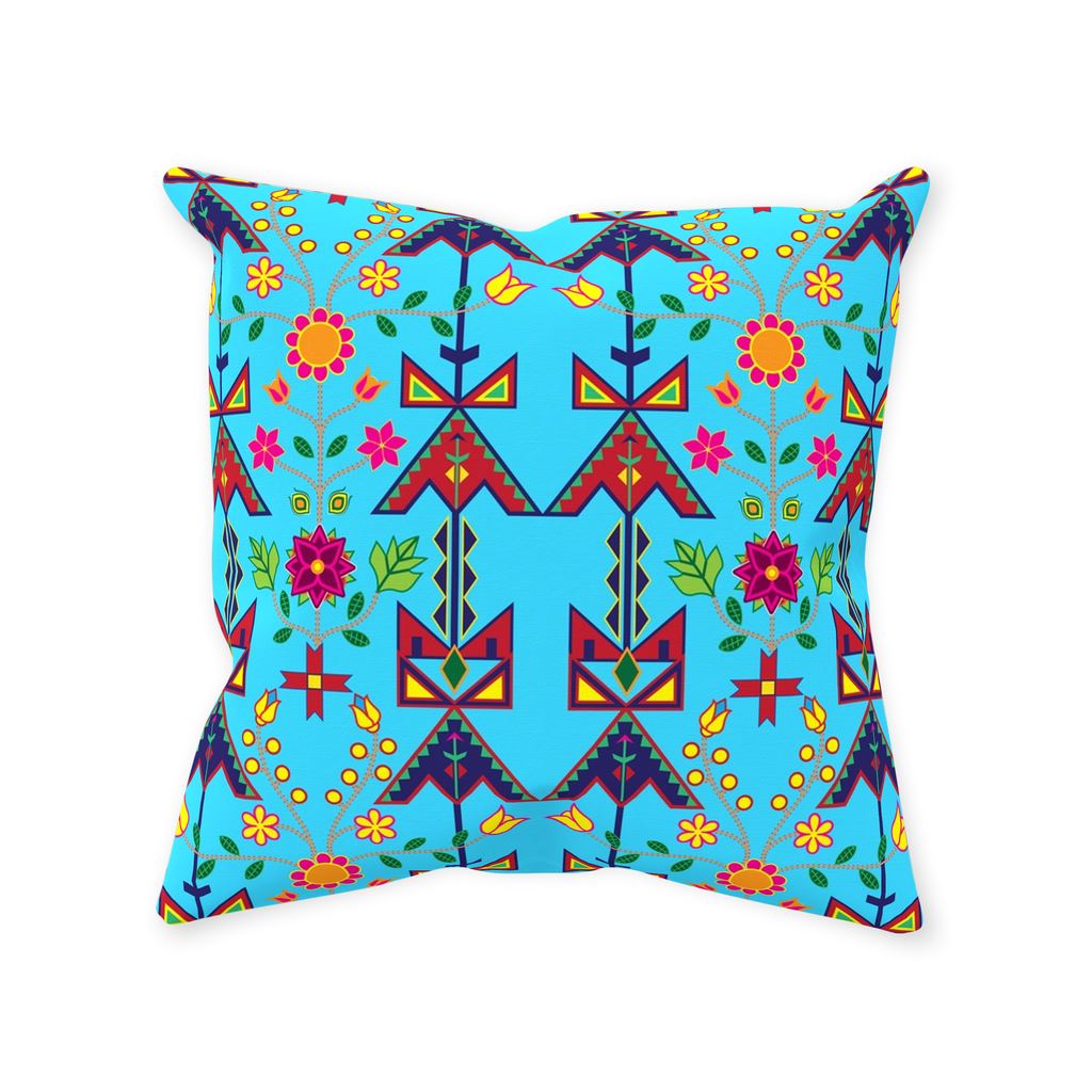 Geometric Floral Spring-Sky Blue Throw Pillows 49 Dzine 