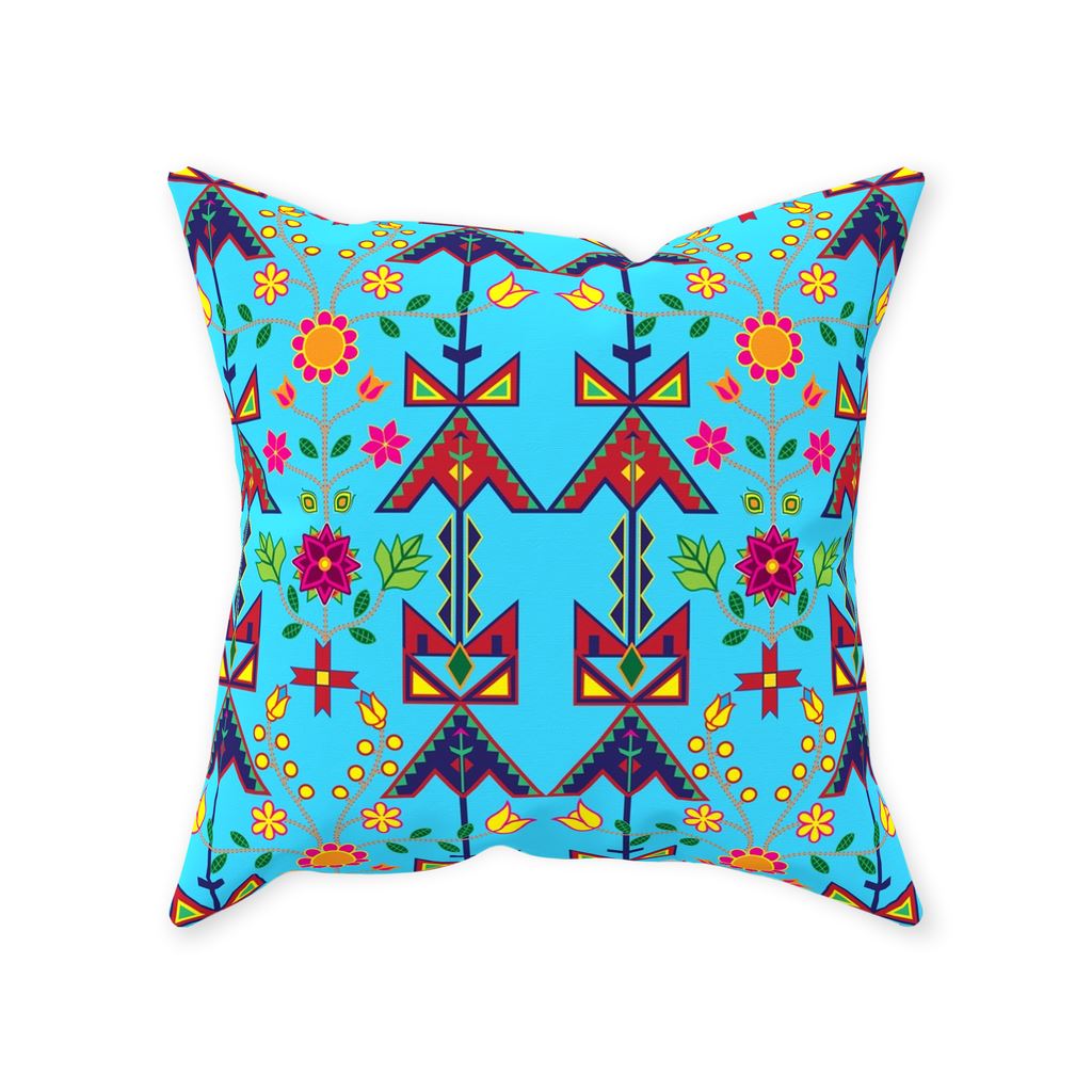 Geometric Floral Spring-Sky Blue Throw Pillows 49 Dzine 