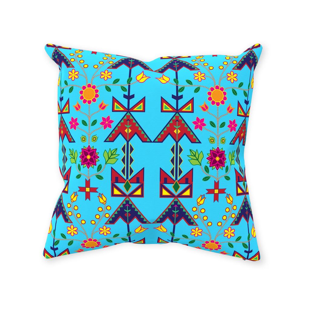 Geometric Floral Spring-Sky Blue Throw Pillows 49 Dzine 