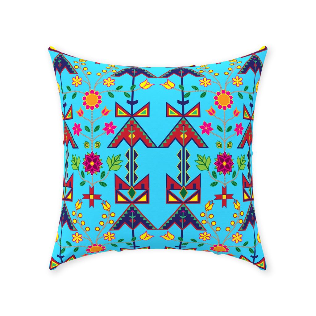 Geometric Floral Spring-Sky Blue Throw Pillows 49 Dzine 