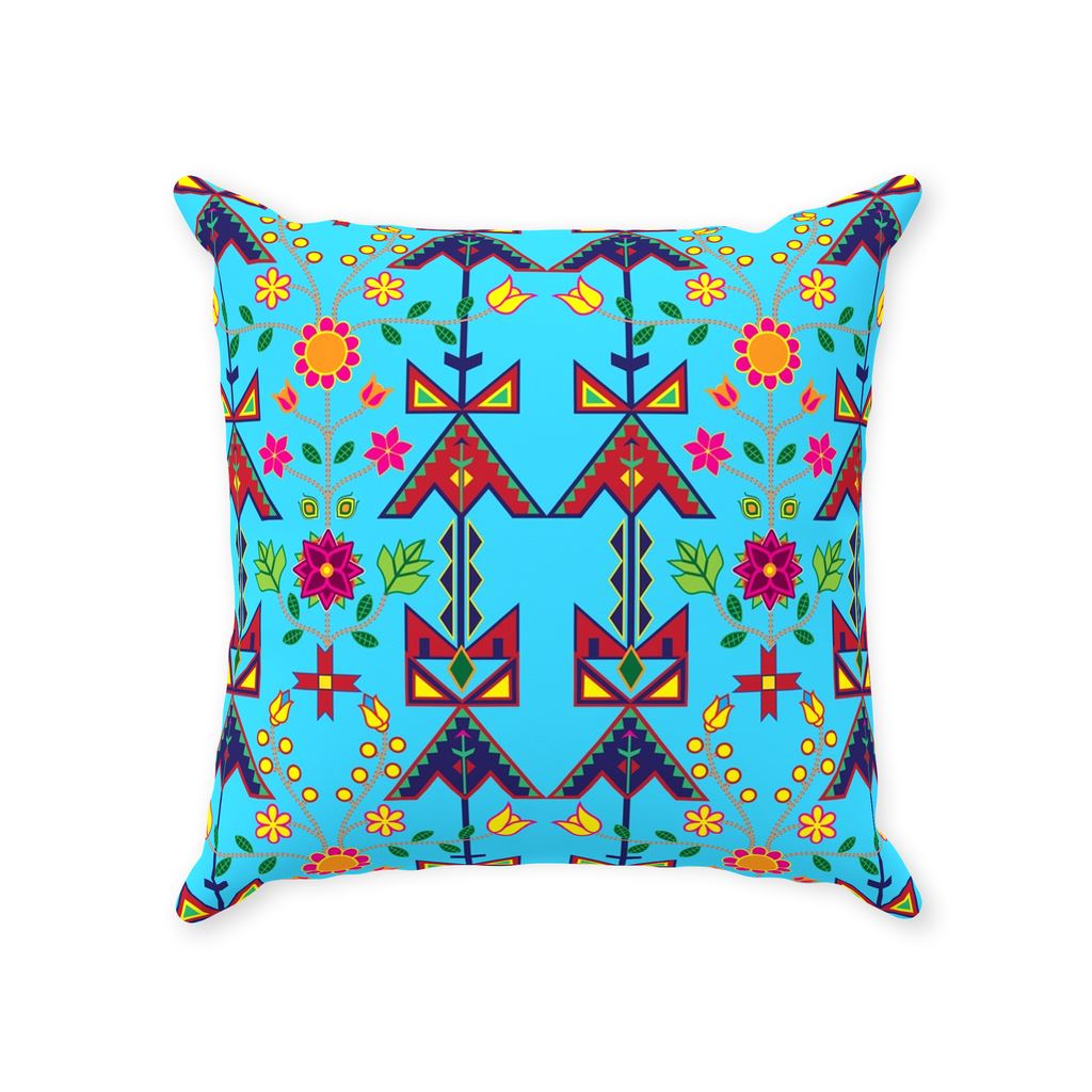 Geometric Floral Spring-Sky Blue Throw Pillows 49 Dzine 