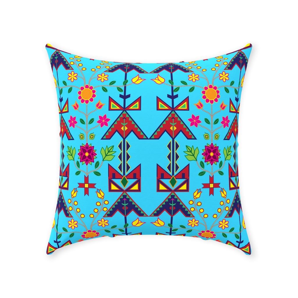 Geometric Floral Spring-Sky Blue Throw Pillows 49 Dzine 