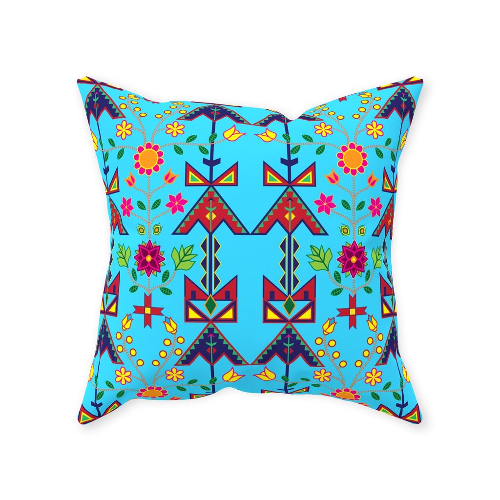 Geometric Floral Spring-Sky Blue Throw Pillows 49 Dzine 