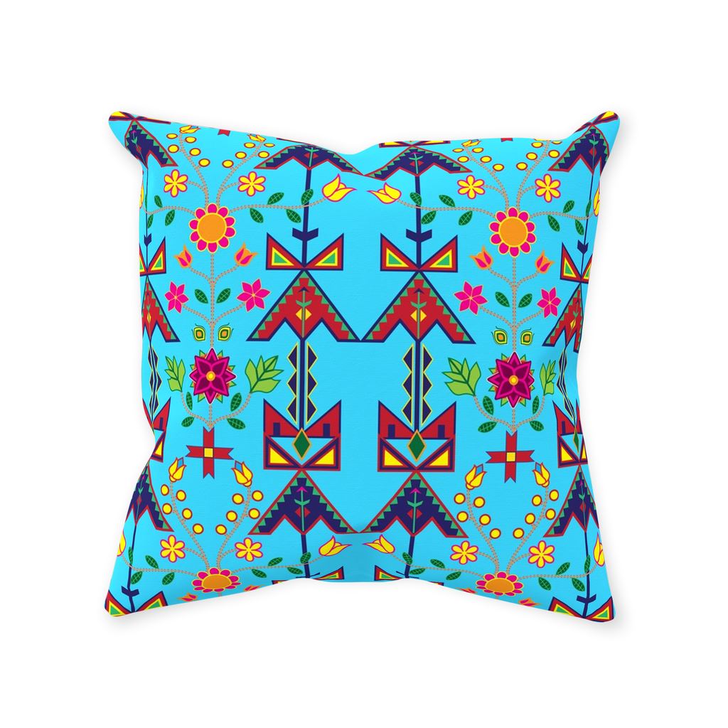 Geometric Floral Spring-Sky Blue Throw Pillows 49 Dzine Without Zipper Spun Polyester 14x14 inch