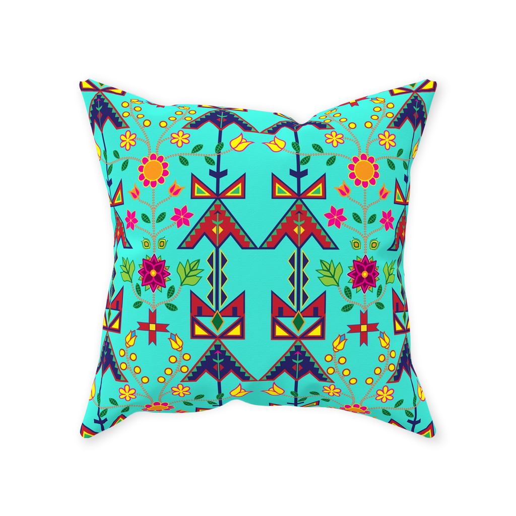 Geometric Floral Spring-Sky Throw Pillows 49 Dzine 