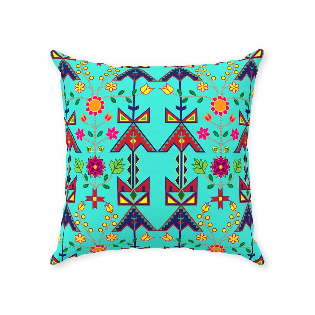 Geometric Floral Spring-Sky Throw Pillows 49 Dzine 