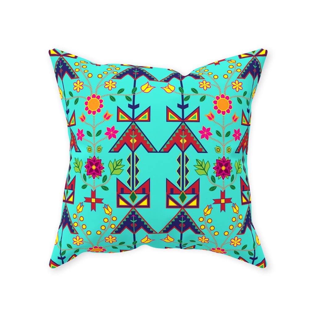 Geometric Floral Spring-Sky Throw Pillows 49 Dzine With Zipper Poly Twill 16x16 inch