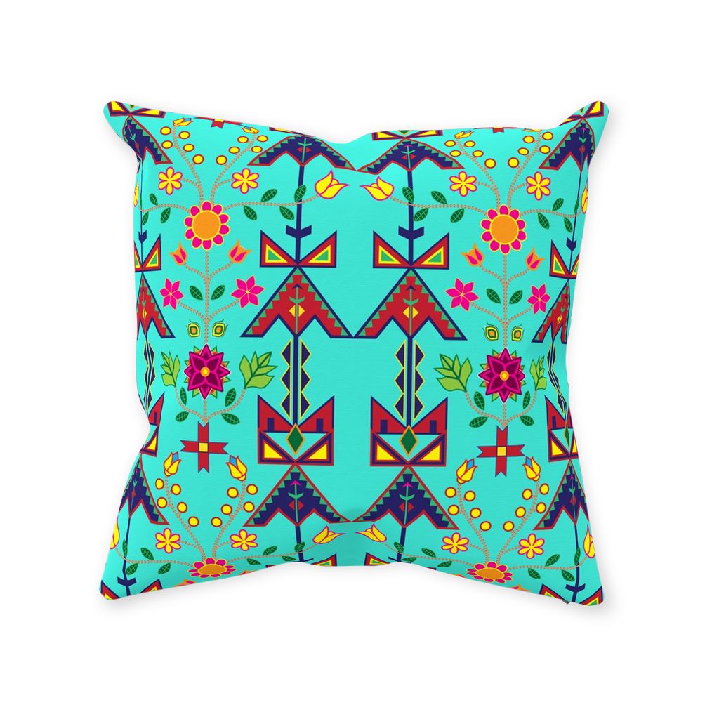 Geometric Floral Spring-Sky Throw Pillows 49 Dzine With Zipper Spun Polyester 14x14 inch