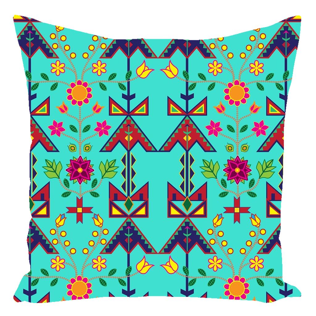 Geometric Floral Spring-Sky Throw Pillows 49 Dzine With Zipper Spun Polyester 16x16 inch