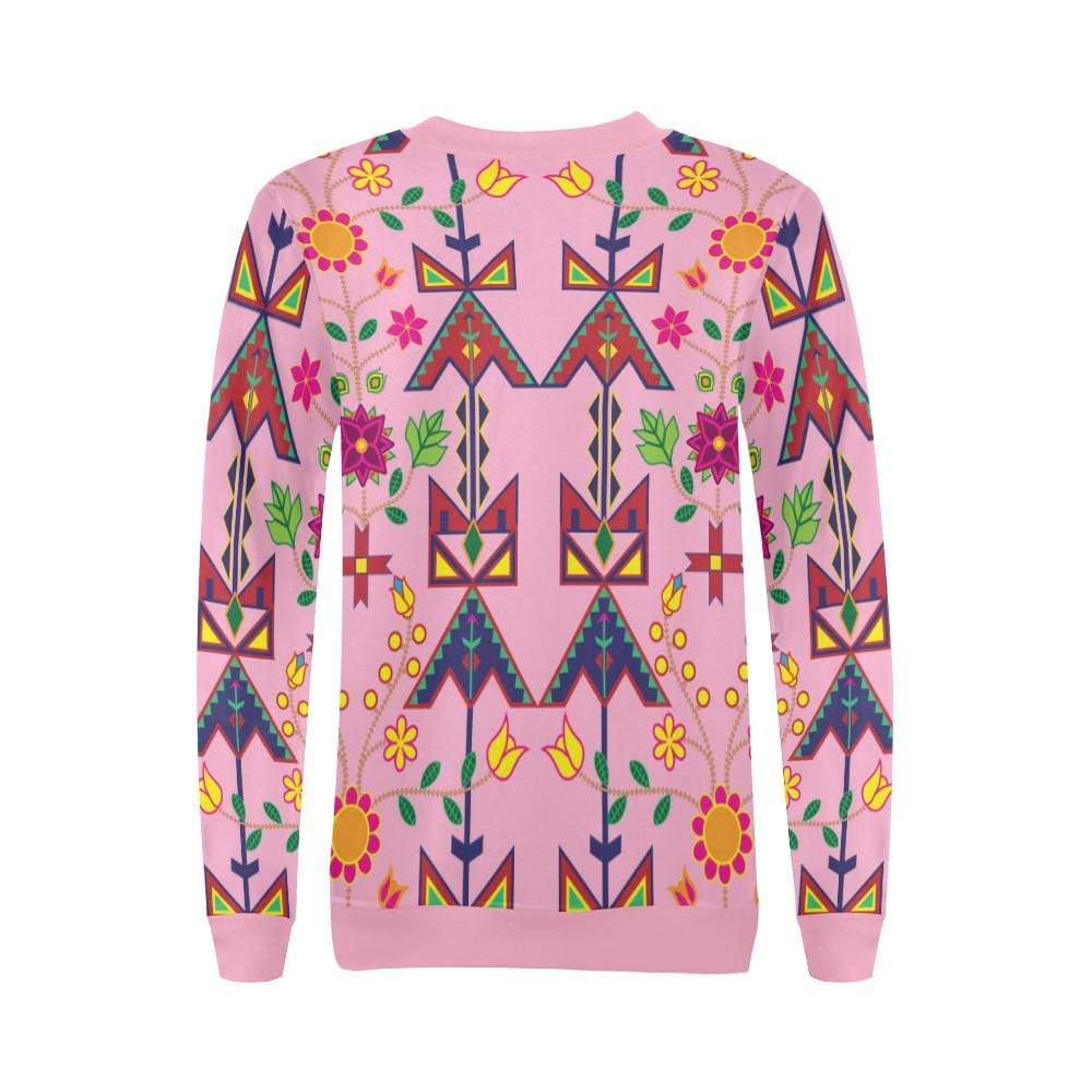 Geometric Floral Spring-Sunset All Over Print Crewneck Sweatshirt for Women (Model H18) Crewneck Sweatshirt for Women (H18) e-joyer 