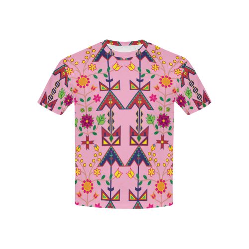 Geometric Floral Spring-Sunset All Over Print T-shirt for Kid (USA Size) (Model T40) All Over Print T-shirt for Kid (T40) e-joyer 
