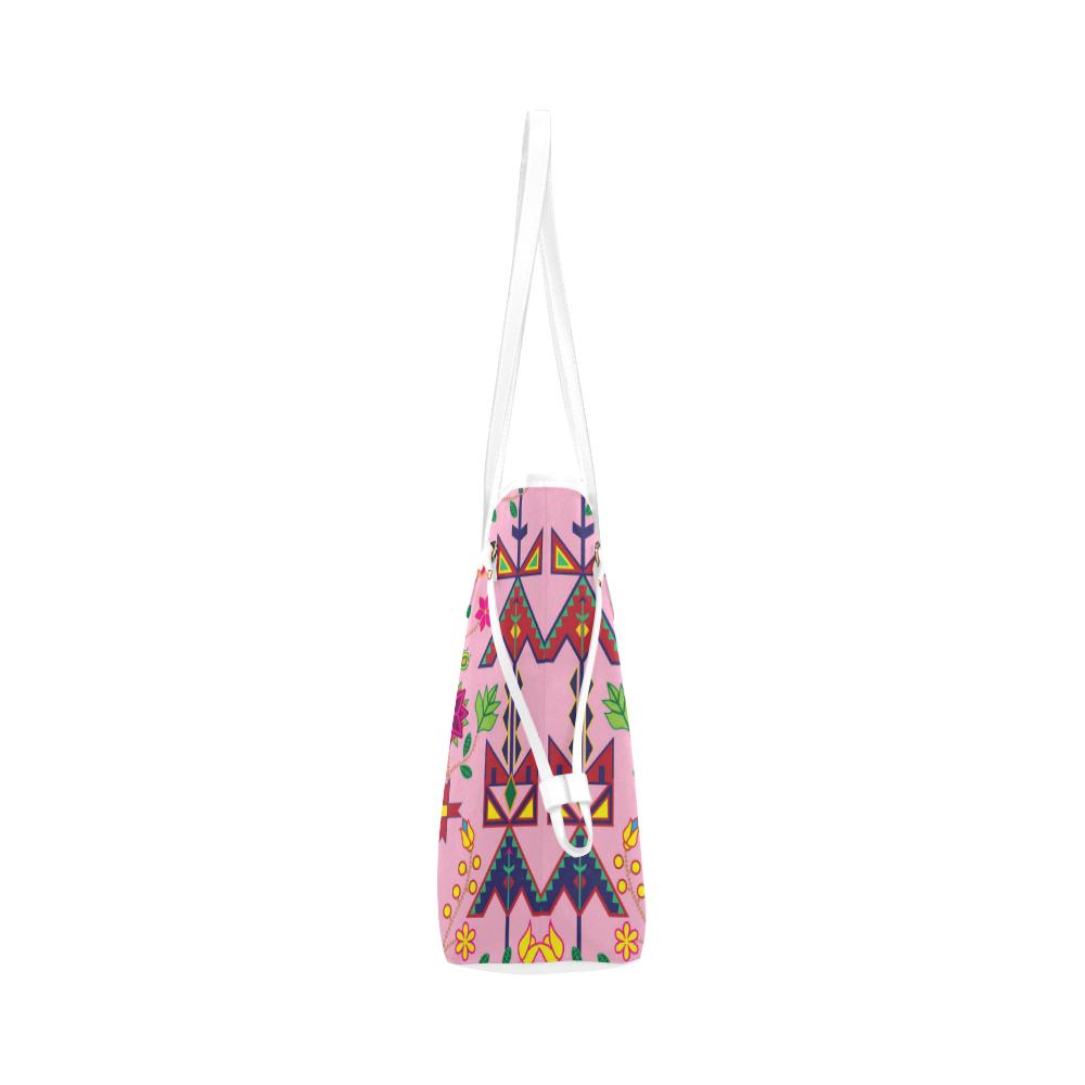 Geometric Floral Spring - Sunset Clover Canvas Tote Bag (Model 1661) Clover Canvas Tote Bag (1661) e-joyer 