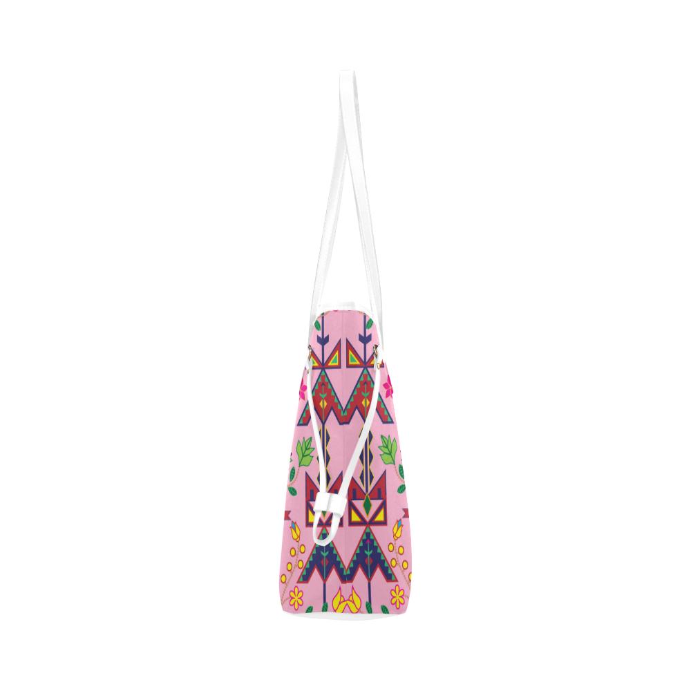 Geometric Floral Spring - Sunset Clover Canvas Tote Bag (Model 1661) Clover Canvas Tote Bag (1661) e-joyer 