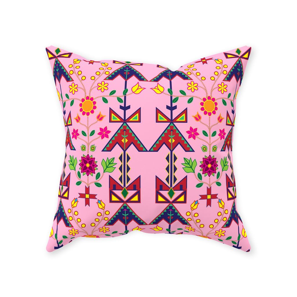 Geometric Floral Spring - Sunset Throw Pillows 49 Dzine With Zipper Poly Twill 16x16 inch