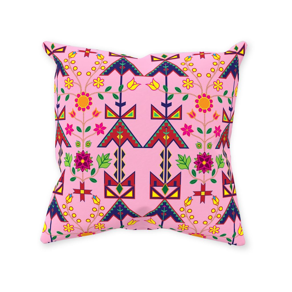 Geometric Floral Spring - Sunset Throw Pillows 49 Dzine With Zipper Spun Polyester 14x14 inch