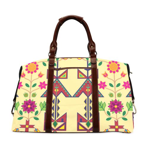 Geometric Floral Spring-Vanilla Classic Travel Bag (Model 1643) Remake Classic Travel Bags (1643) e-joyer 