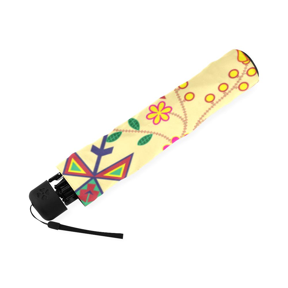 Geometric Floral Spring-Vanilla Foldable Umbrella Foldable Umbrella e-joyer 