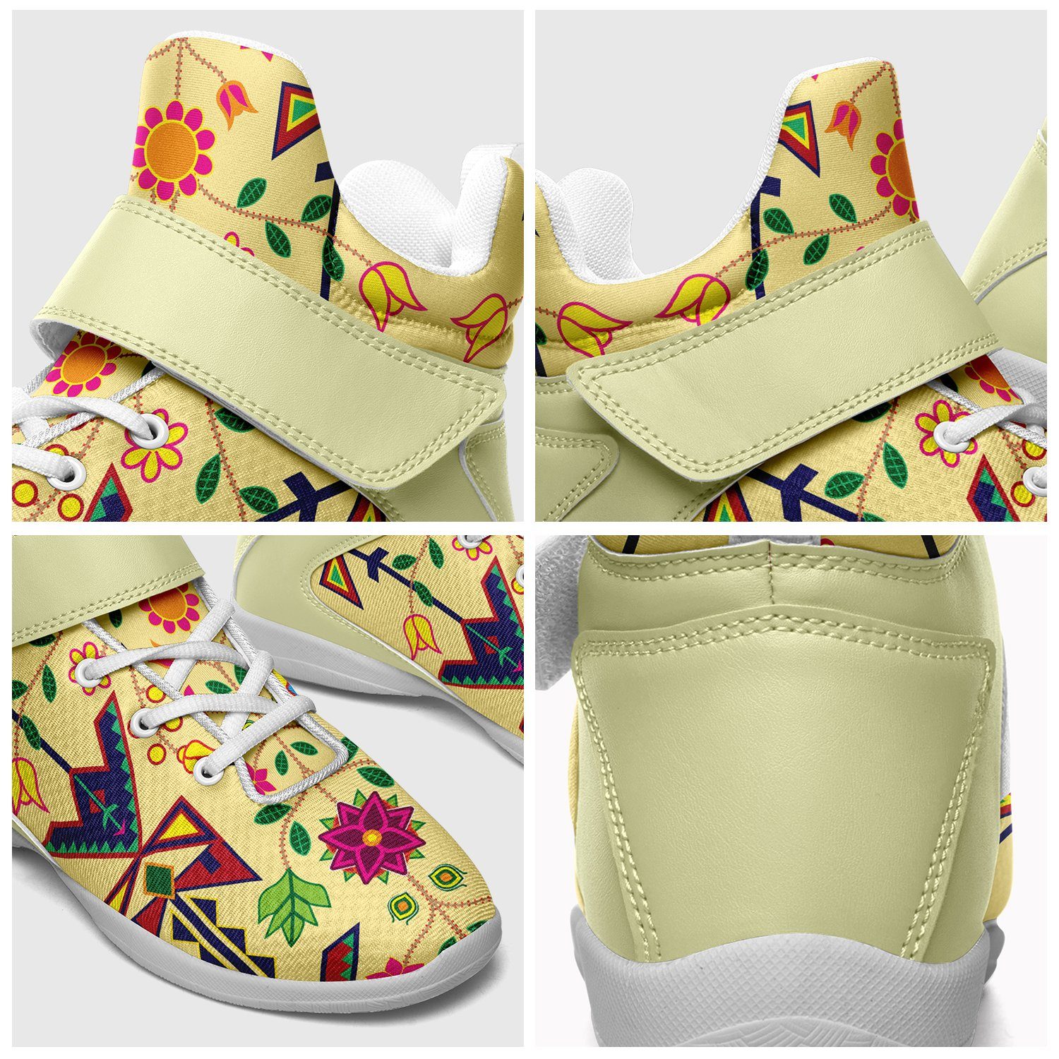 Geometric Floral Spring Vanilla Ipottaa Basketball / Sport High Top Shoes 49 Dzine 