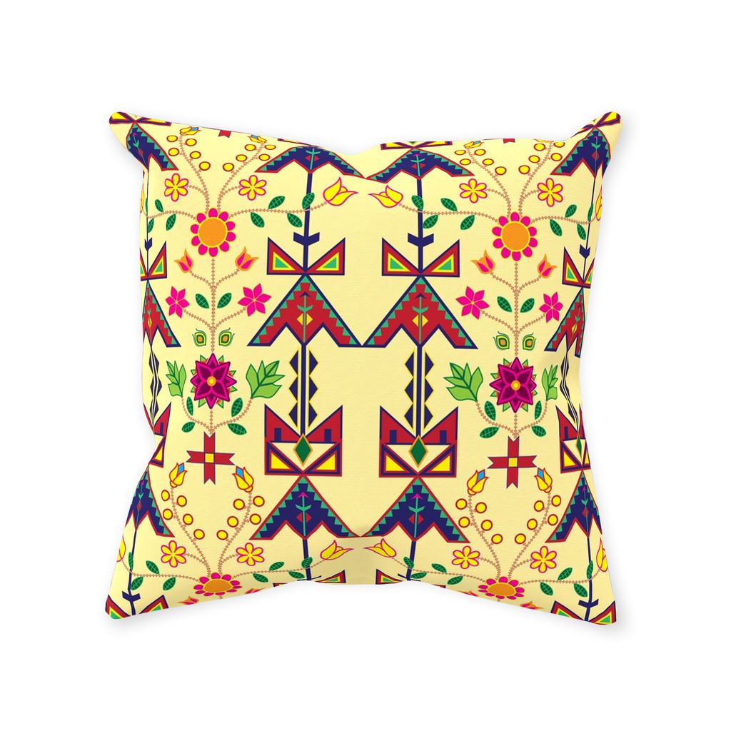 Geometric Floral Spring-Vanilla Throw Pillows 49 Dzine 