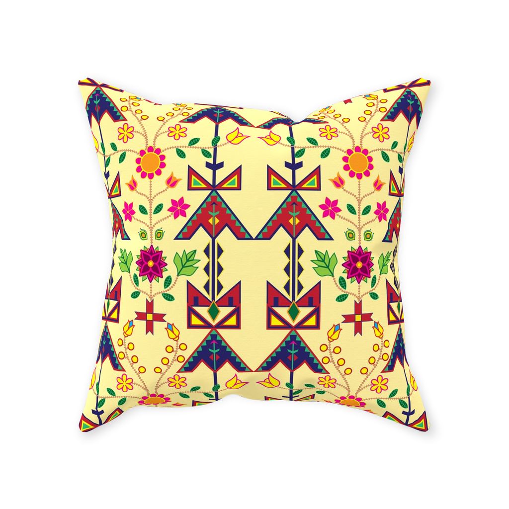 Geometric Floral Spring-Vanilla Throw Pillows 49 Dzine 