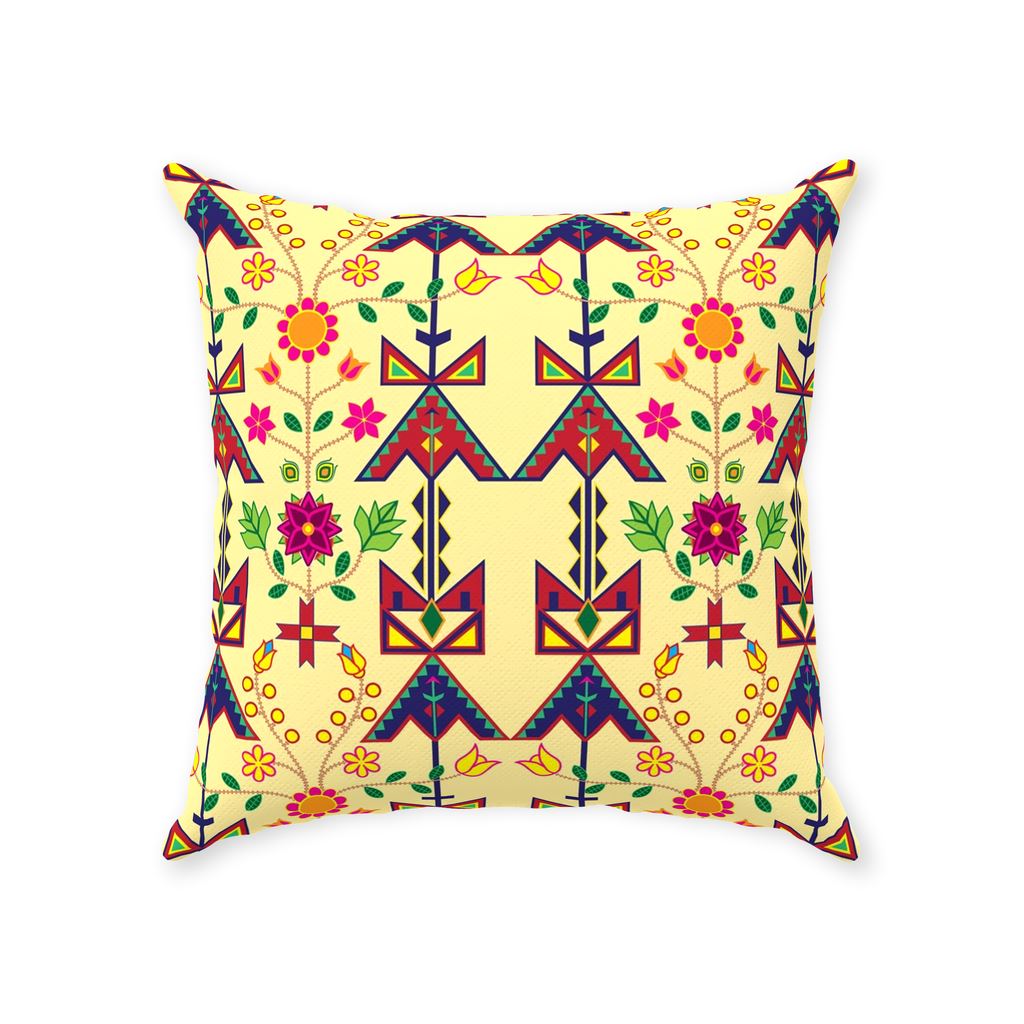 Geometric Floral Spring-Vanilla Throw Pillows 49 Dzine 