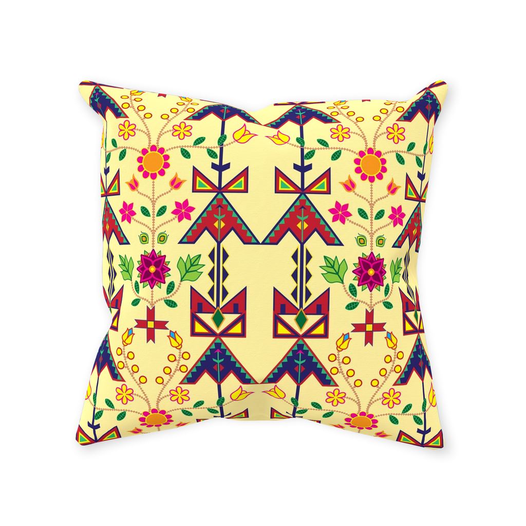 Geometric Floral Spring-Vanilla Throw Pillows 49 Dzine Without Zipper Spun Polyester 14x14 inch