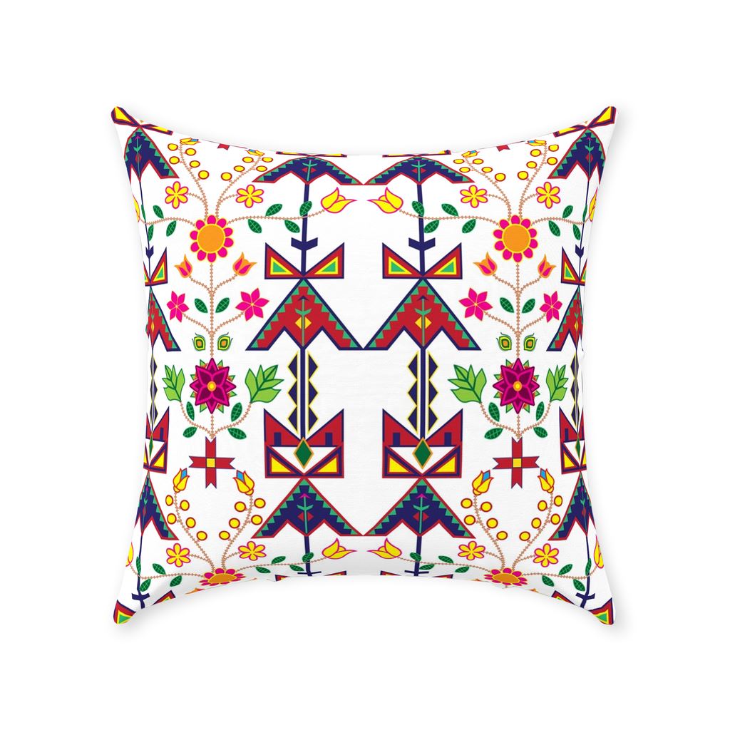 Geometric Floral Spring-White Throw Pillows 49 Dzine 